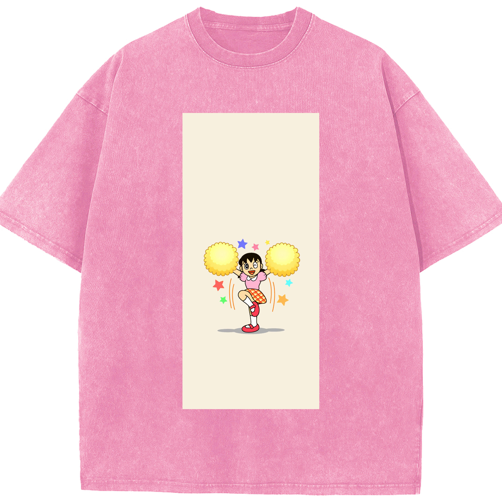 （画像用） ドラえもん みなもと しずか Doraemon Shizuka Minamoto 綿100% ヴィンテージ風 半袖Tシャツ（フロントプリント）